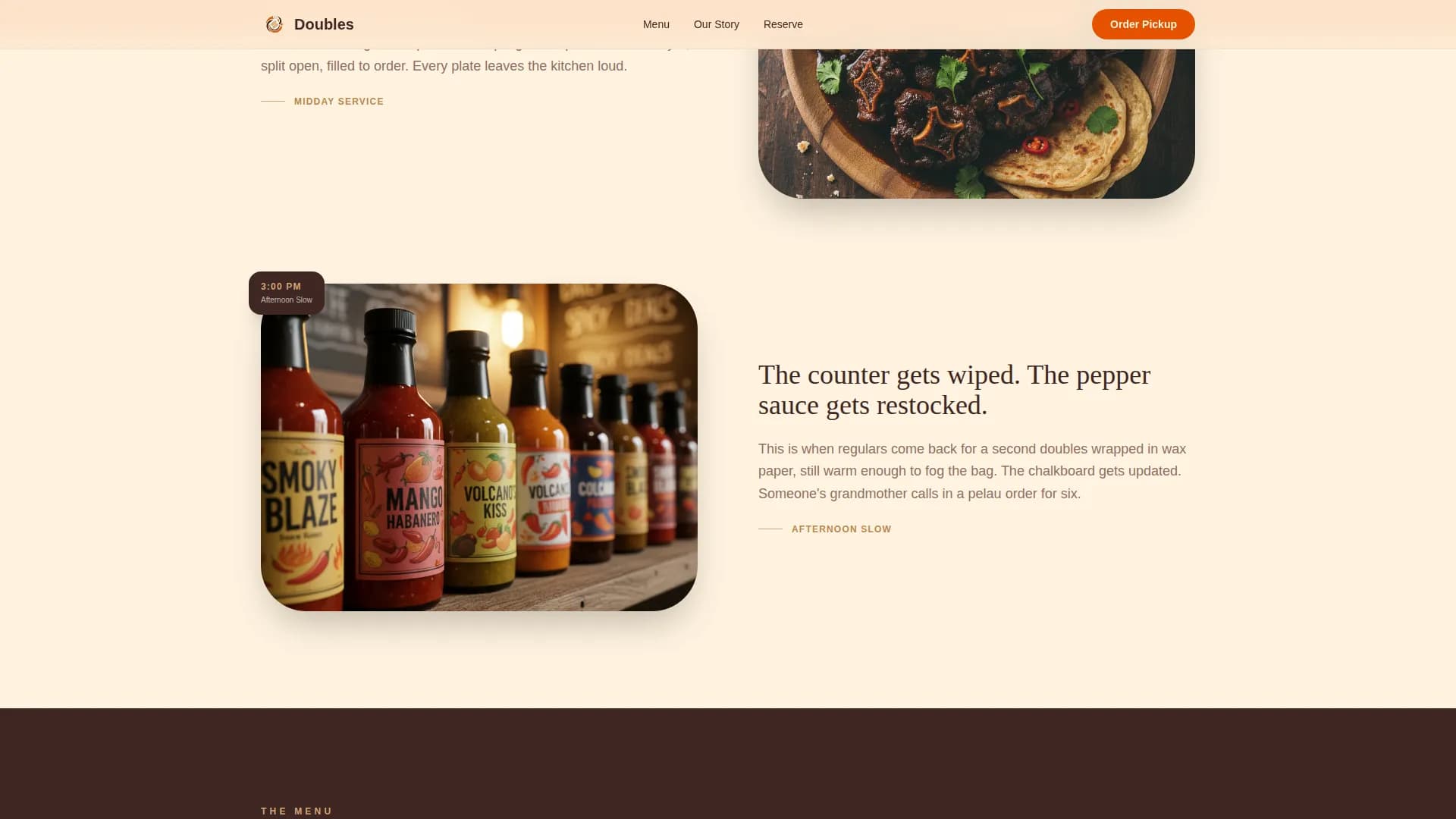 Doubles - Authentic Trinidadian Restaurant Landing Page Template