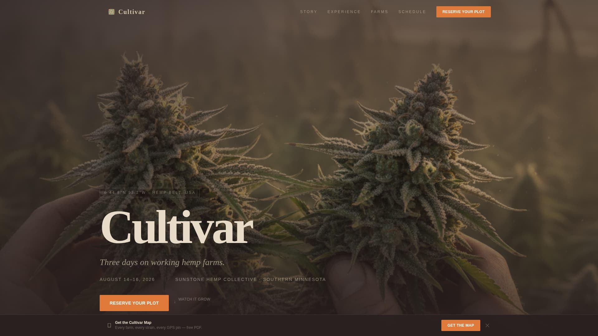 Cultivar - Immersive Cannabis Landing Page Template
