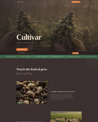 Cultivar - Immersive Cannabis Landing Page Template