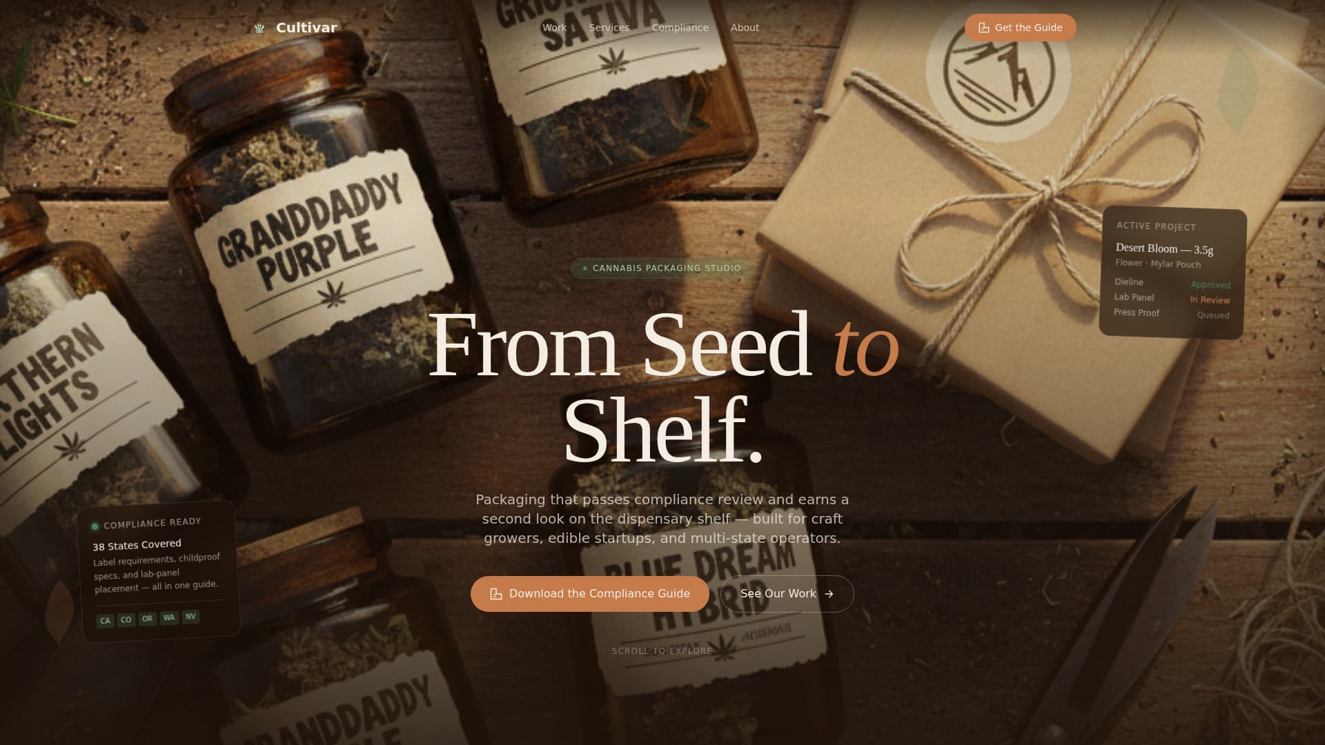 Cultivar - Botanical Cannabis Landing Page Template