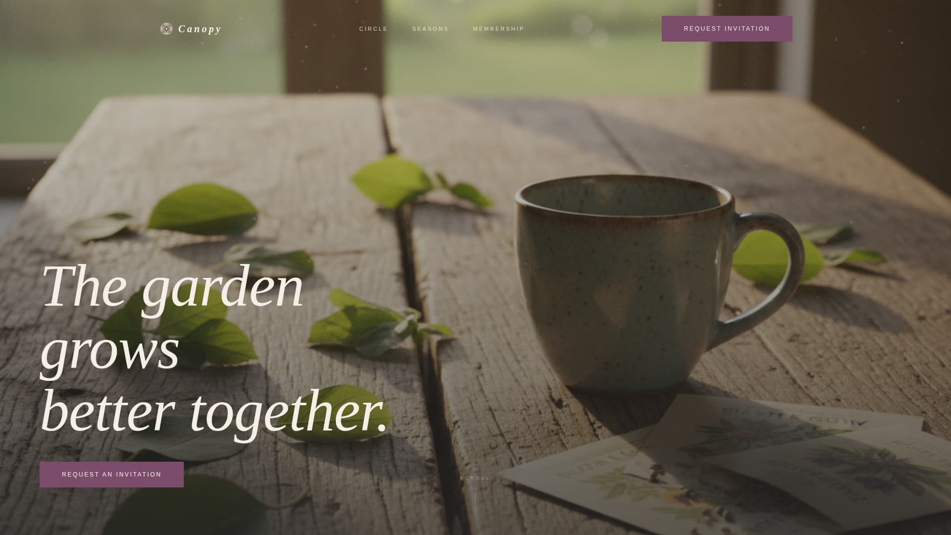 Canopy - Sacred Cultivation Landing Page Template