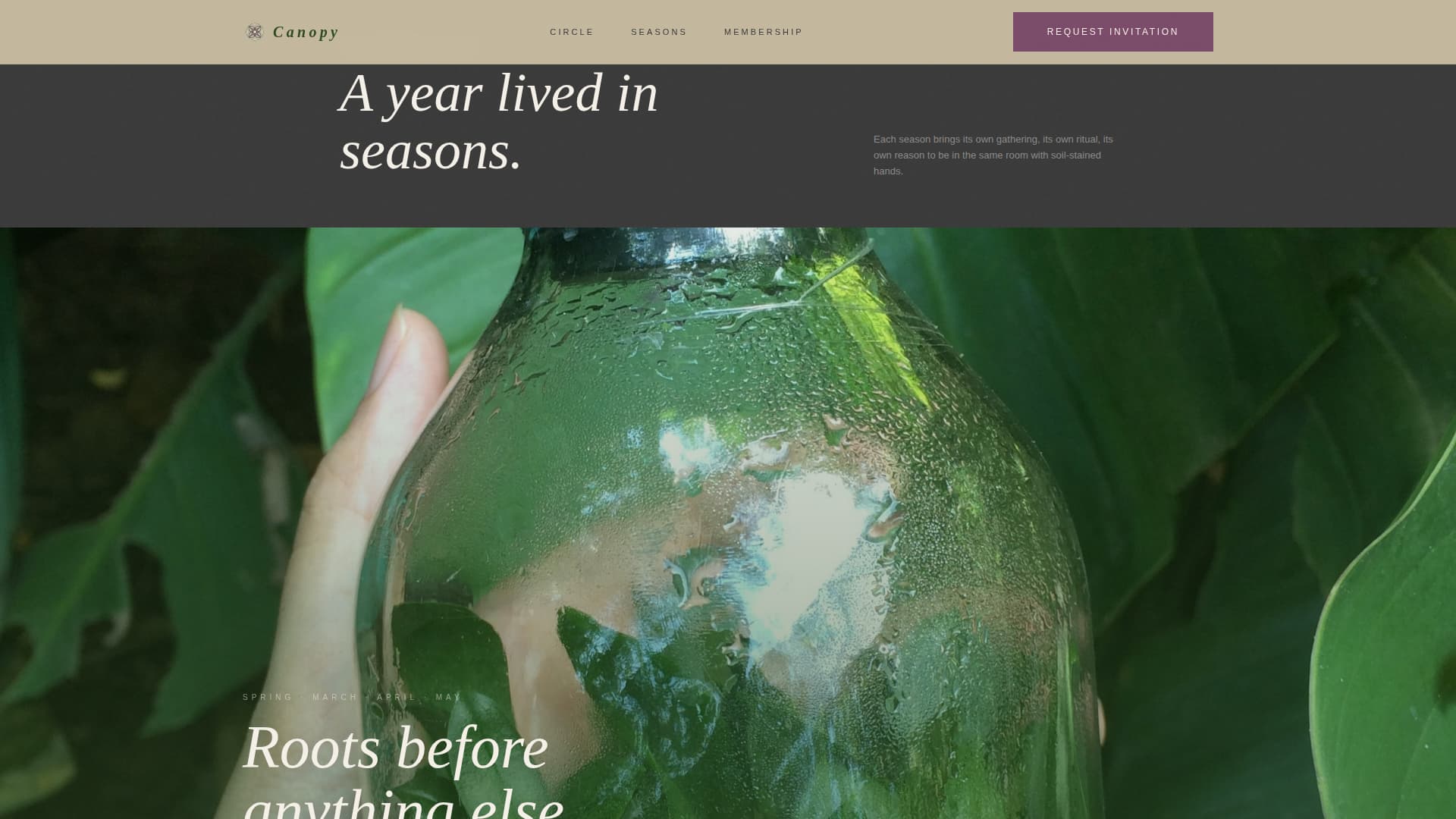 Canopy - Sacred Cultivation Landing Page Template