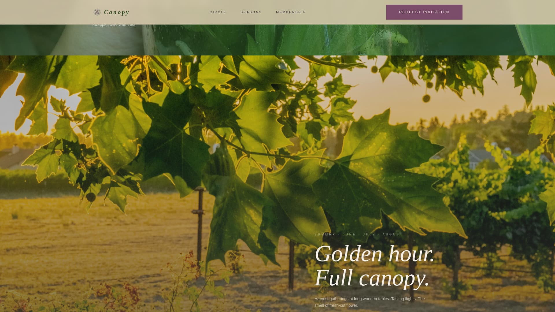 Canopy - Sacred Cultivation Landing Page Template
