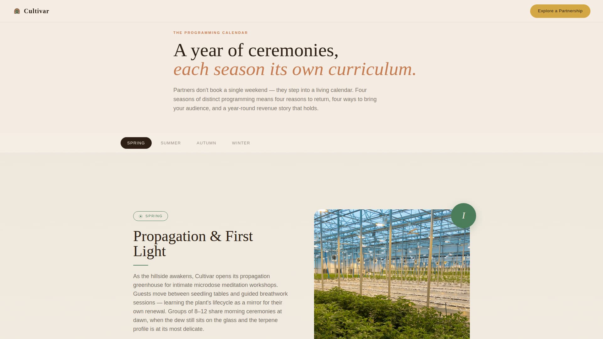 Cultivar - Immersive Wellness Landing Page Template