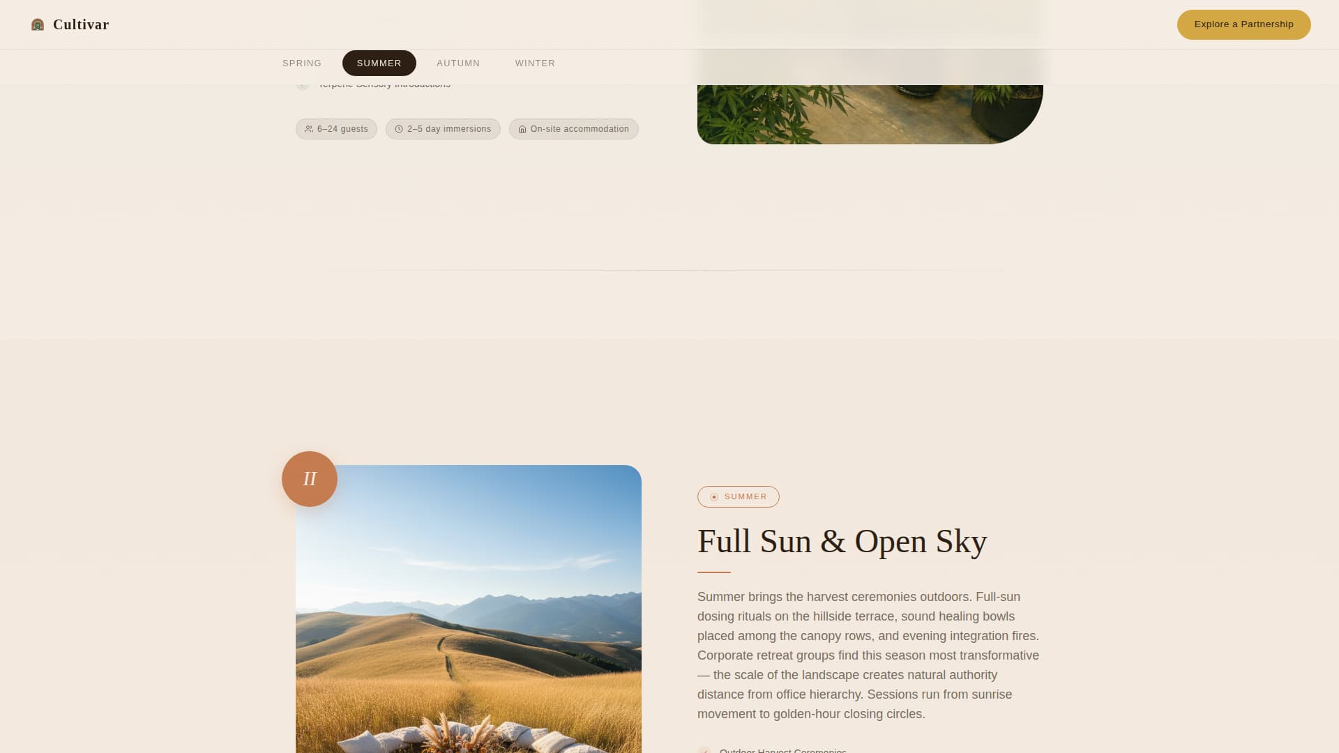 Cultivar - Immersive Wellness Landing Page Template