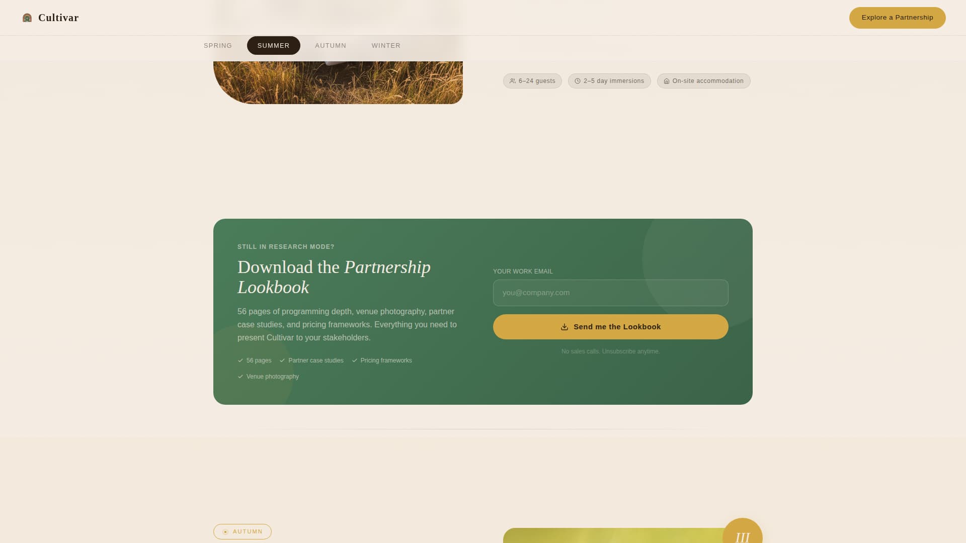 Cultivar - Immersive Wellness Landing Page Template