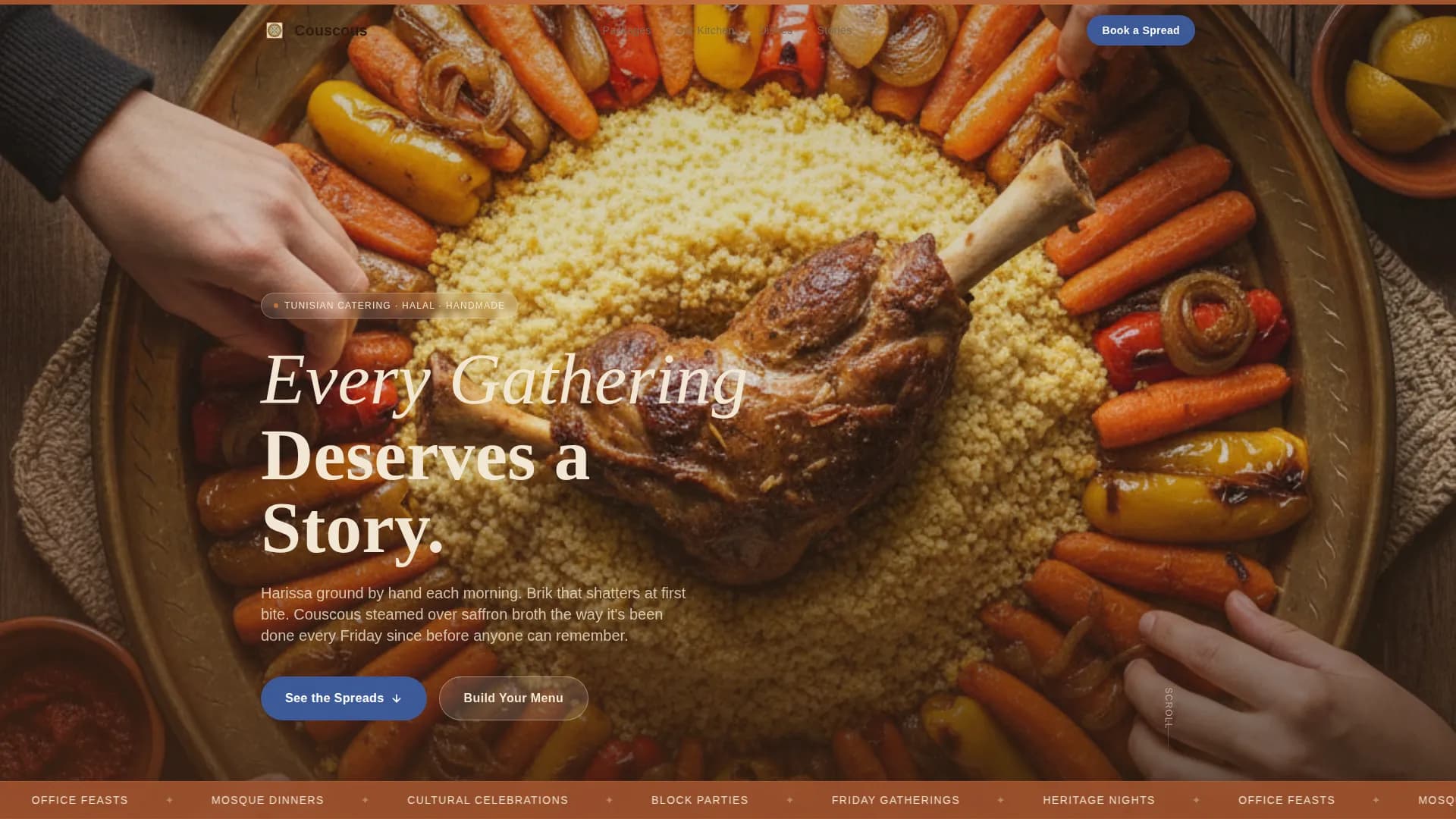 Couscous - Authentic Tunisian Catering Landing Page Template