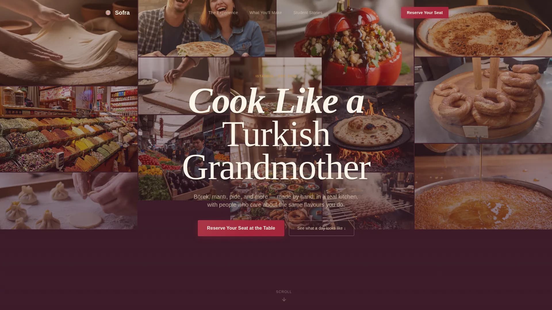 Sofra — Immersive Turkish Cooking Class Landing Page Template
