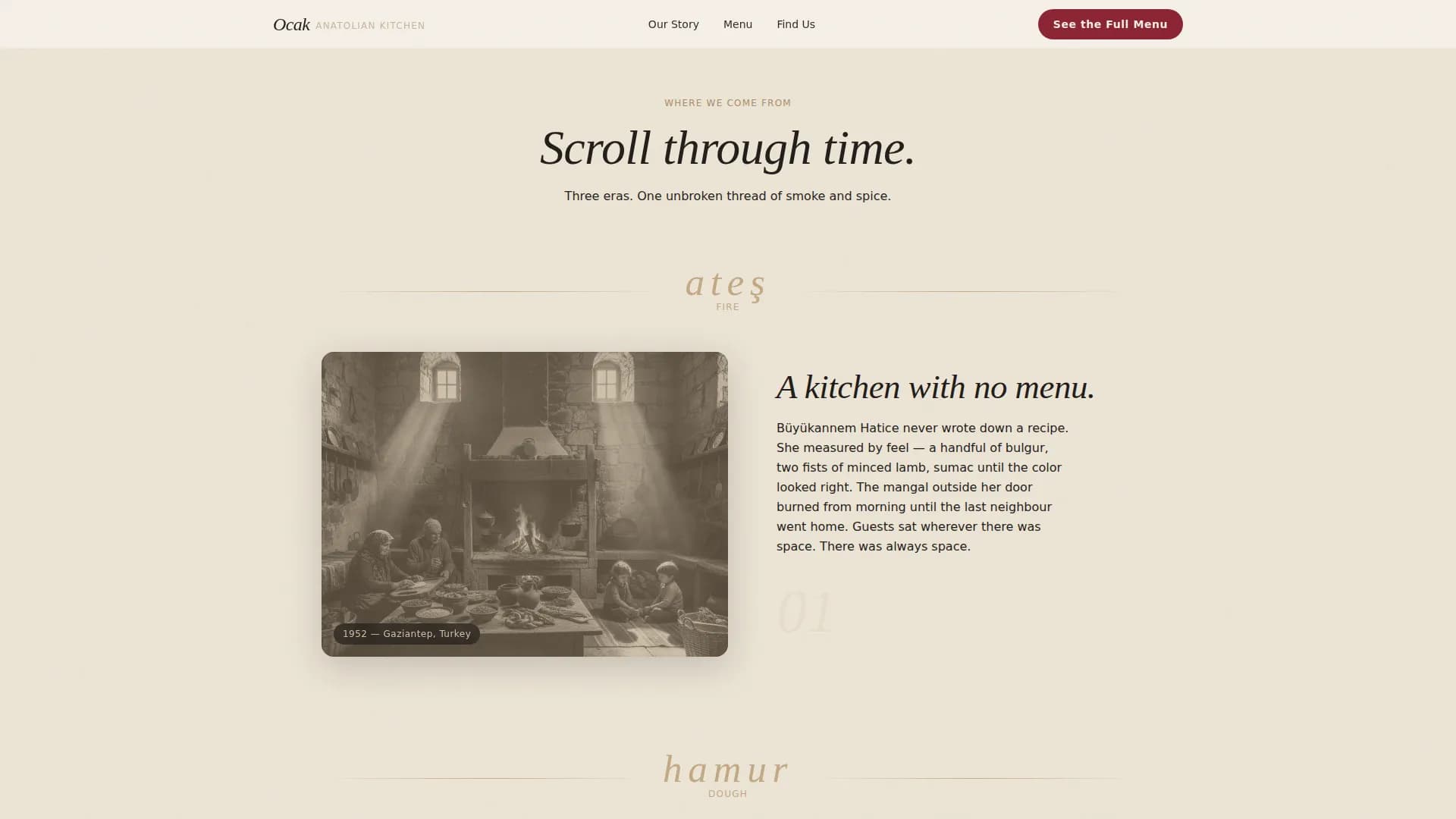 Ocak — Warm Artisan Turkish Fast Casual Landing Page Template