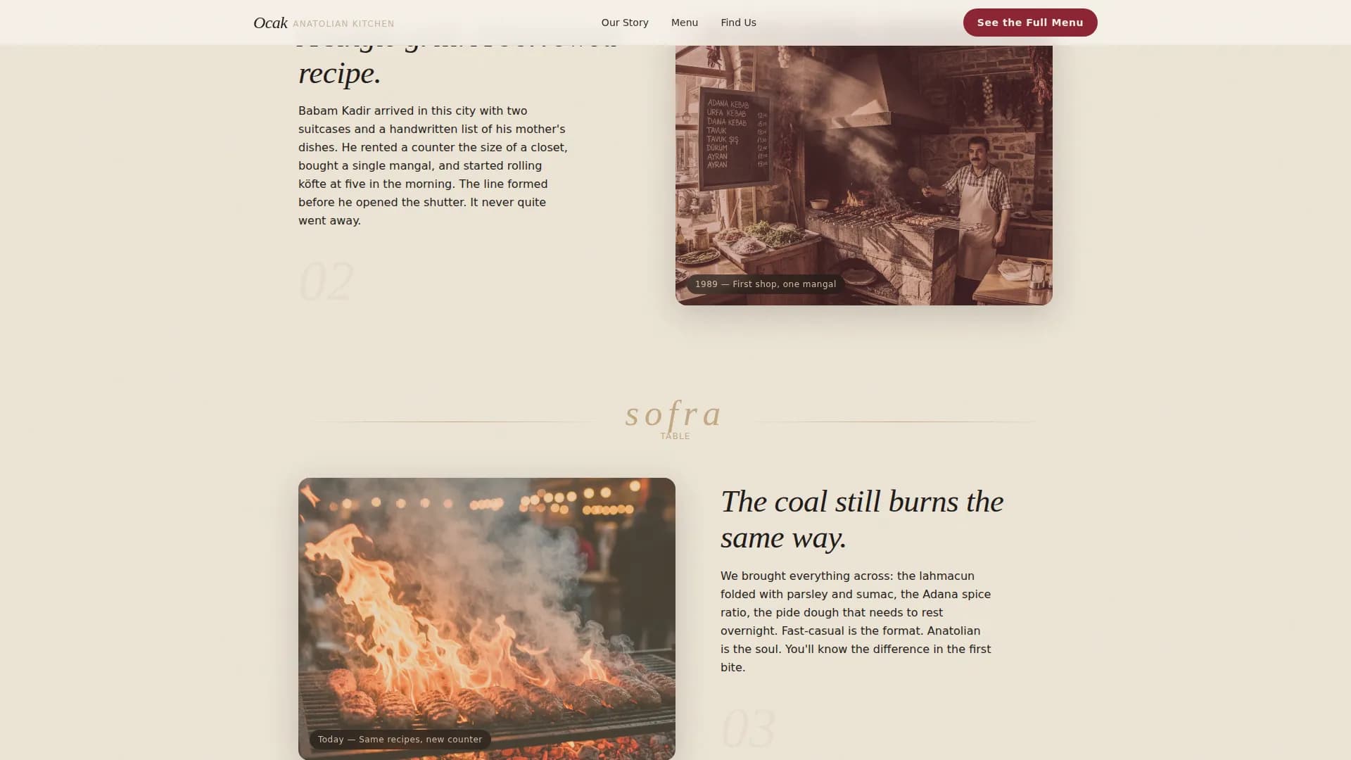 Ocak — Warm Artisan Turkish Fast Casual Landing Page Template