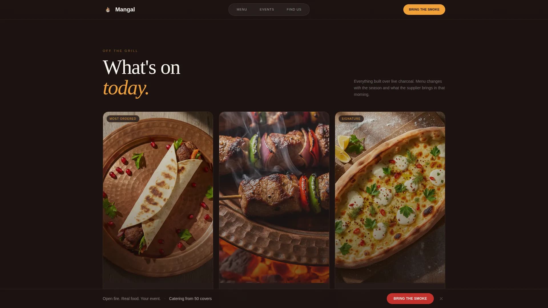 Mangal — Smoky Turkish Food Truck Landing Page Template