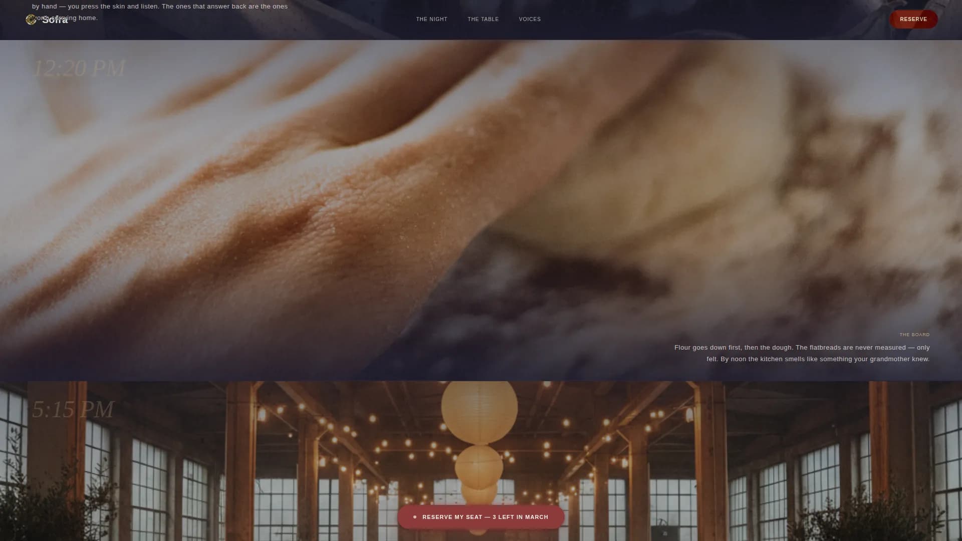 Sofra — Intimate Pop-Up Dining Experience Landing Page Template