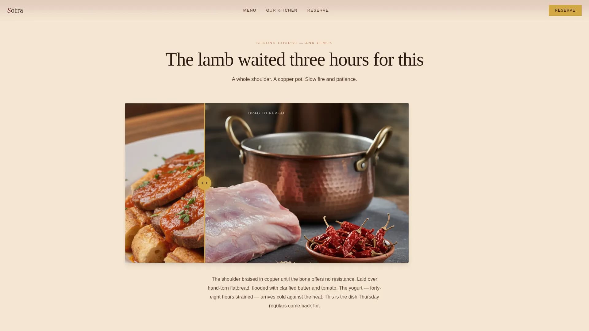Sofra — Authentic Turkish Dining Reservation Landing Page Template