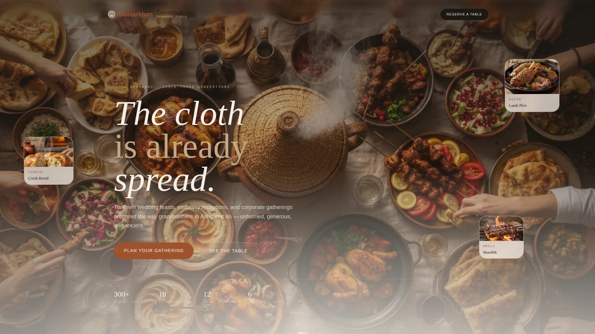 Caravan — Luxury Turkmen Catering Landing Page Template