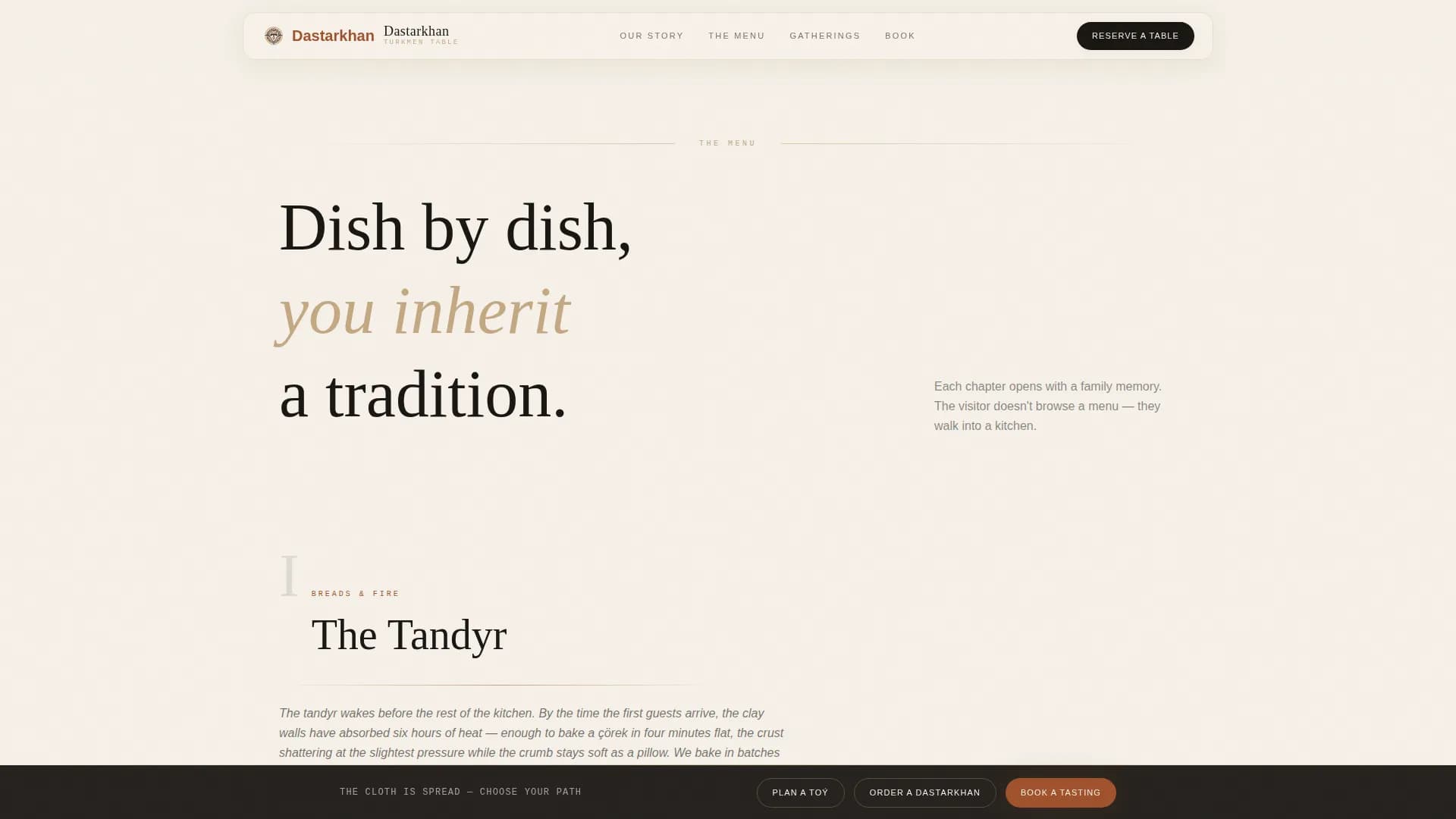 Caravan — Luxury Turkmen Catering Landing Page Template