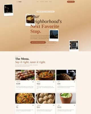 Tandyr — Artisan Turkmen Food Truck Landing Page Template