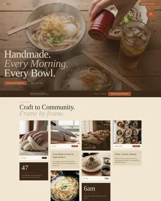 Tsuyu — Handmade Noodle Workshop Booking Landing Page Template