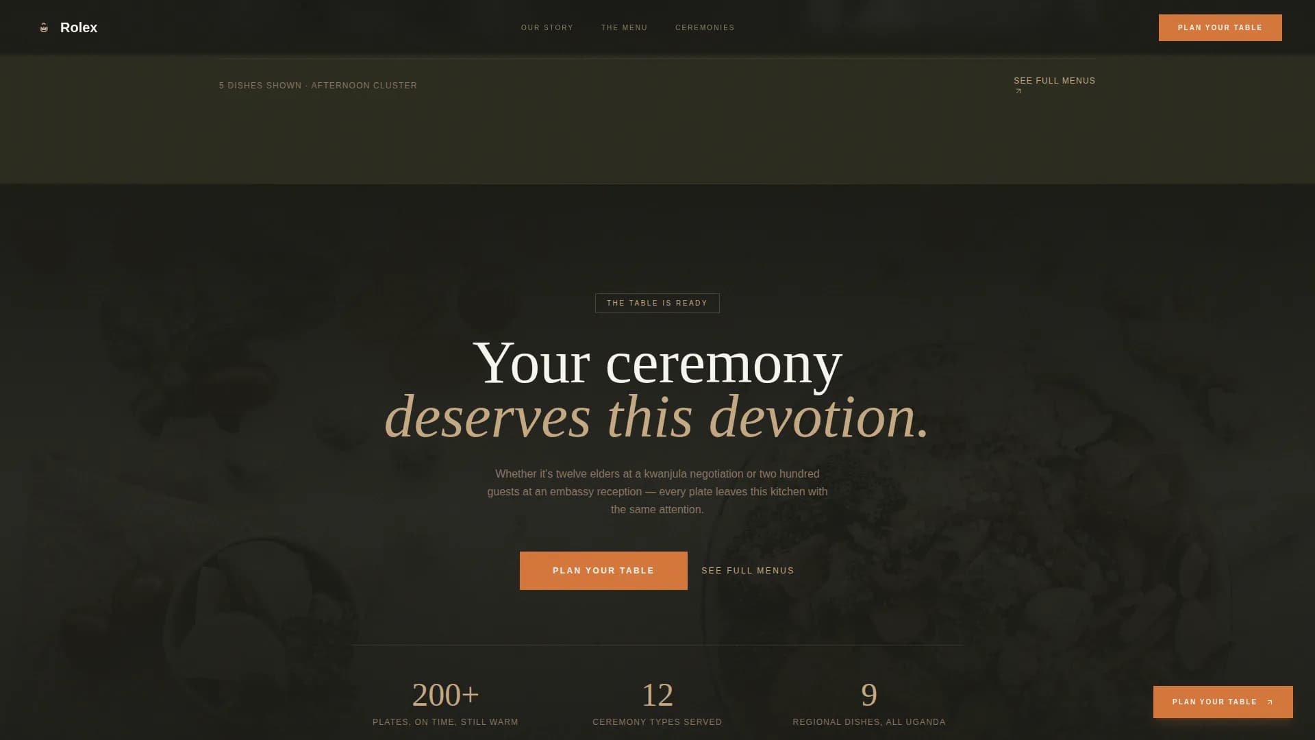 Luwombo — Luxe Minimal Ugandan Catering Gallery Landing Page Template