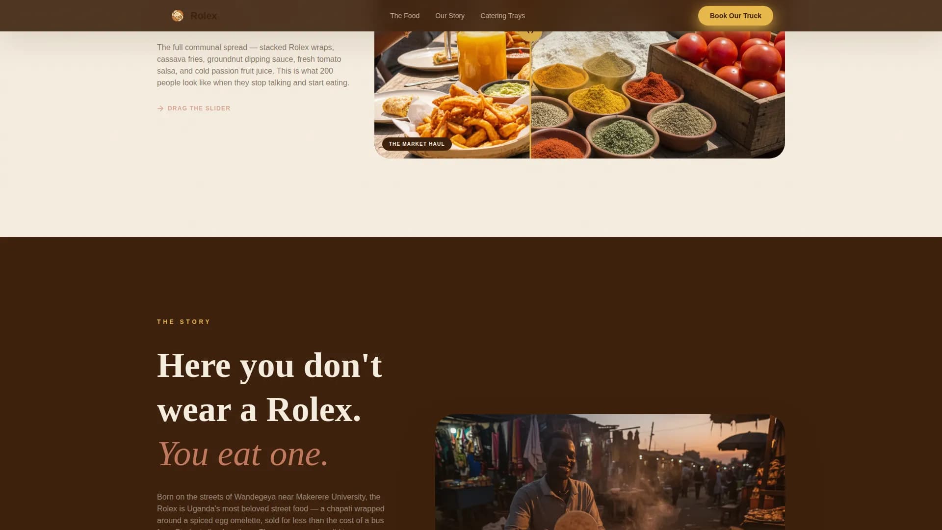Rolex — Kampala Street Food Truck Landing Page Template