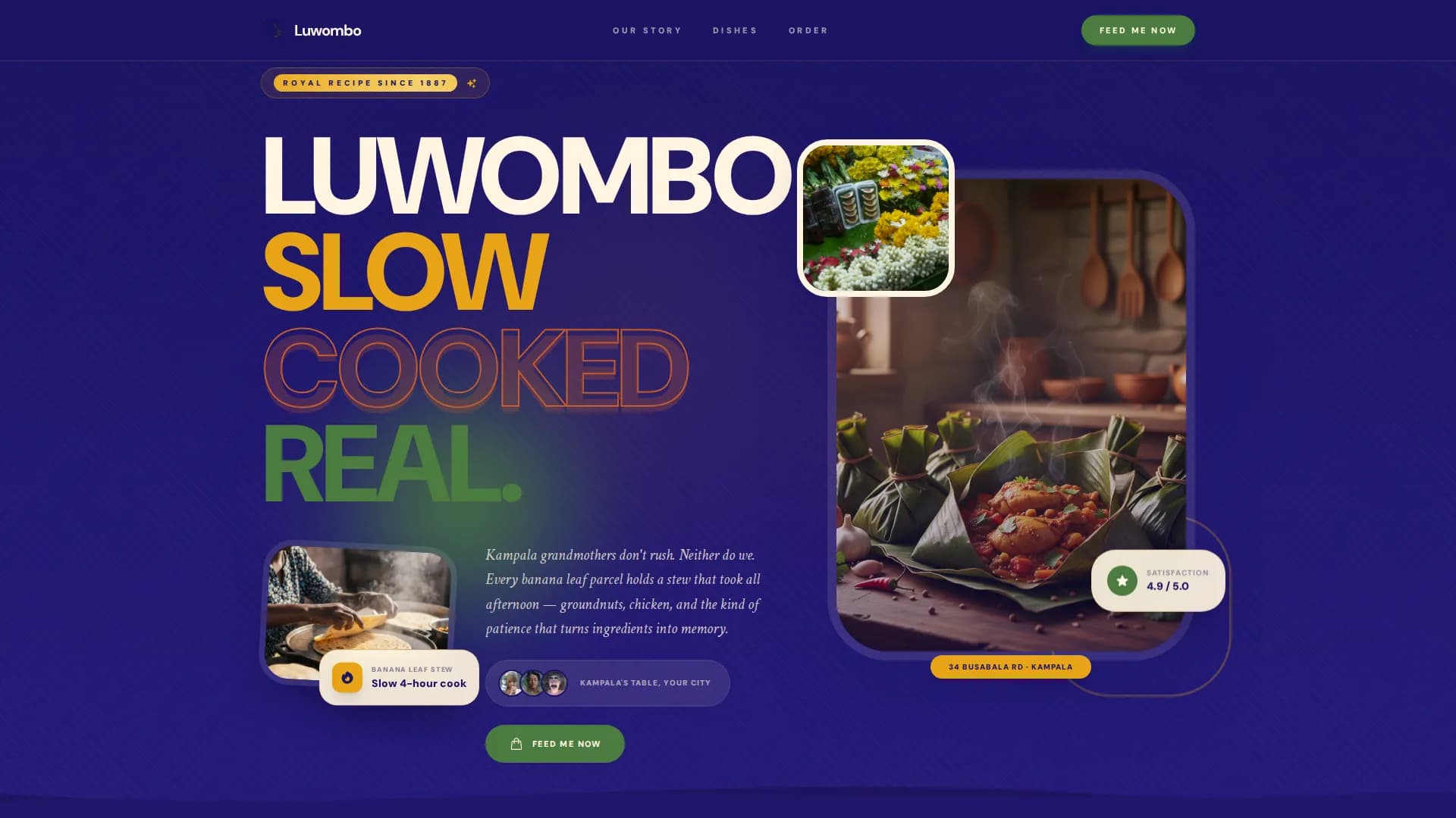 Luwombo - Authentic Ugandan Restaurant Landing Page Template