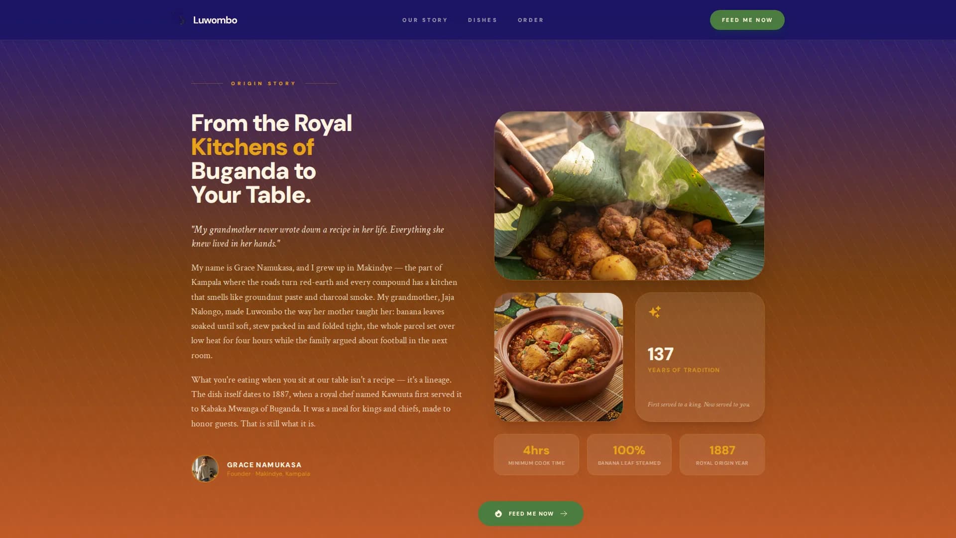 Luwombo - Authentic Ugandan Restaurant Landing Page Template