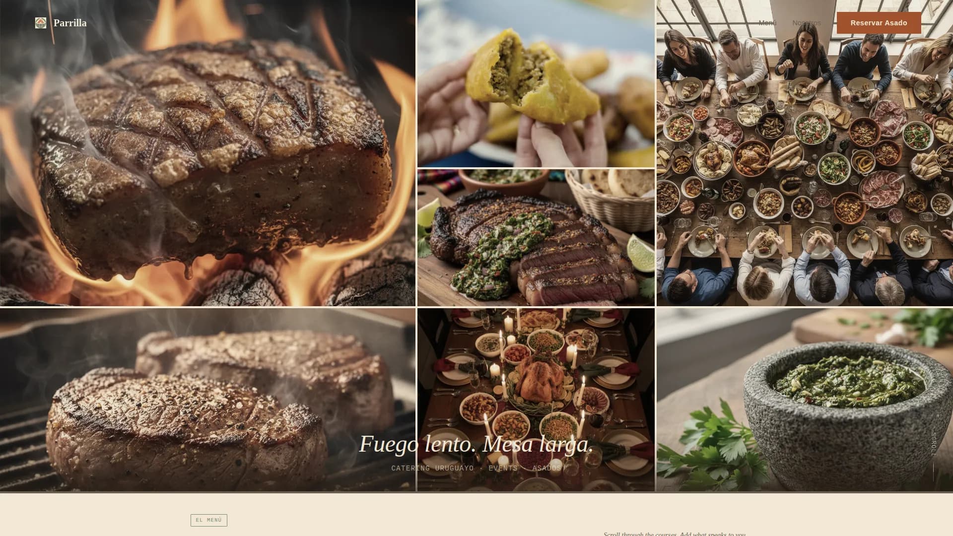 Parrilla — Slow Fire Uruguayan Catering Landing Page Template