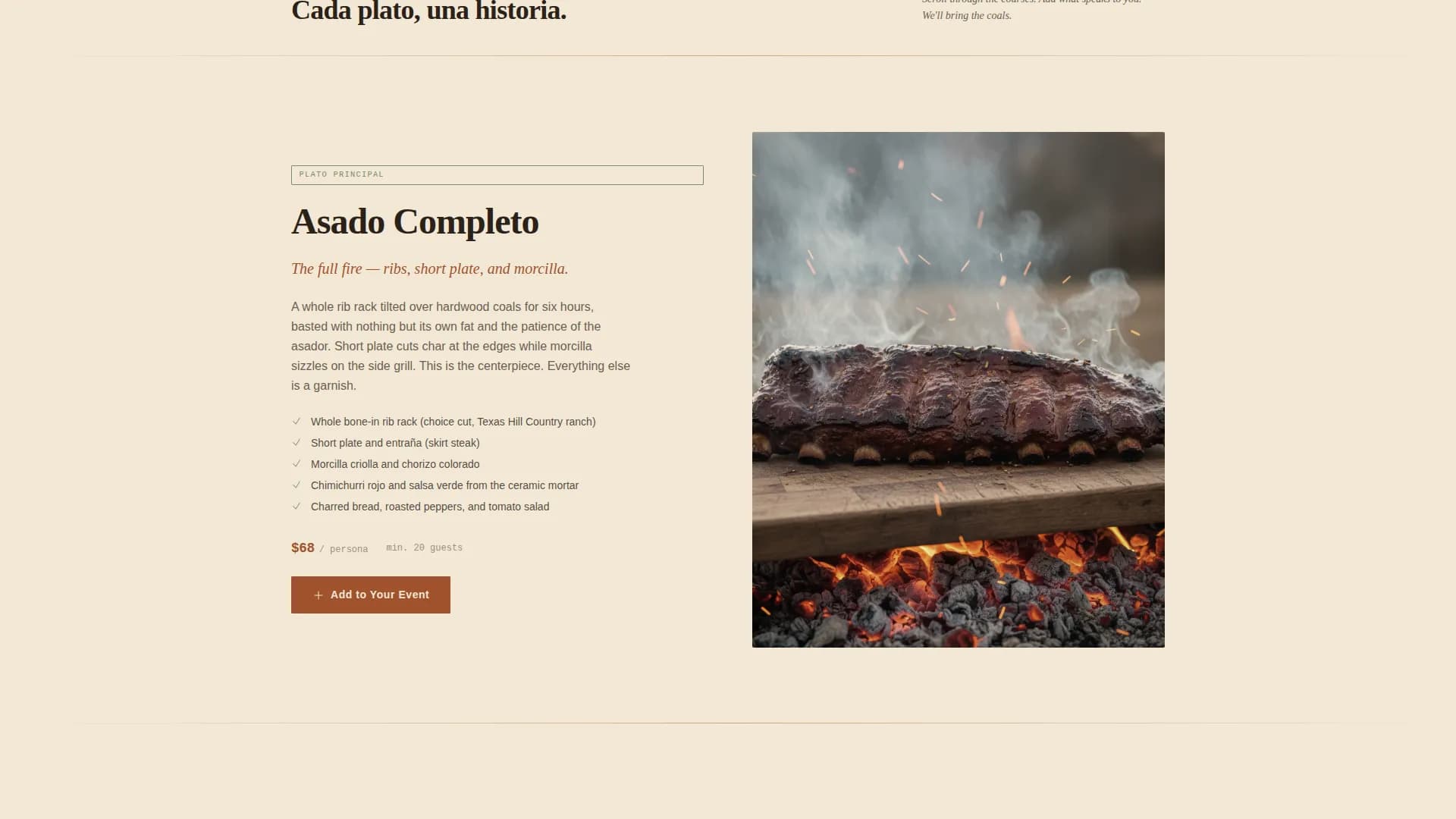 Parrilla — Slow Fire Uruguayan Catering Landing Page Template