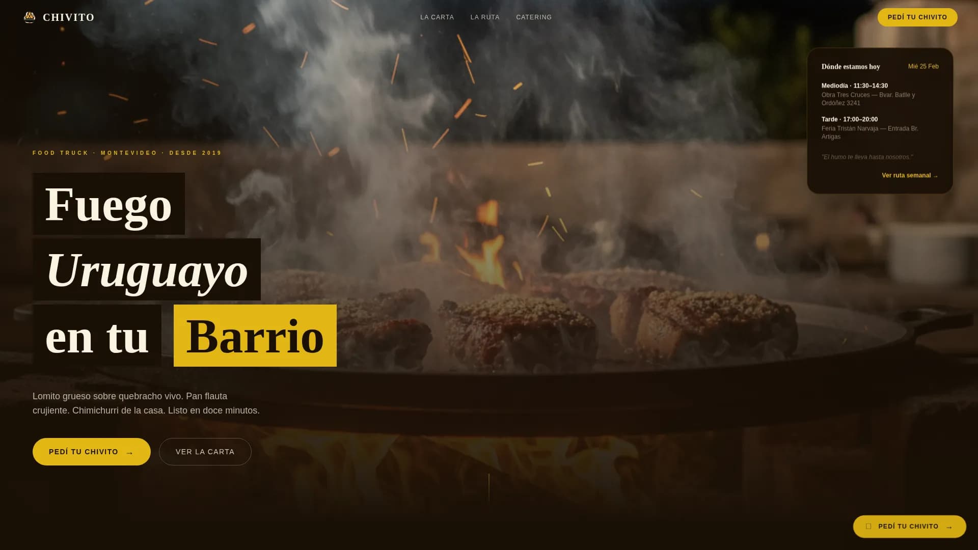 Chivito — Premium Uruguayan Restaurant Landing Page Template