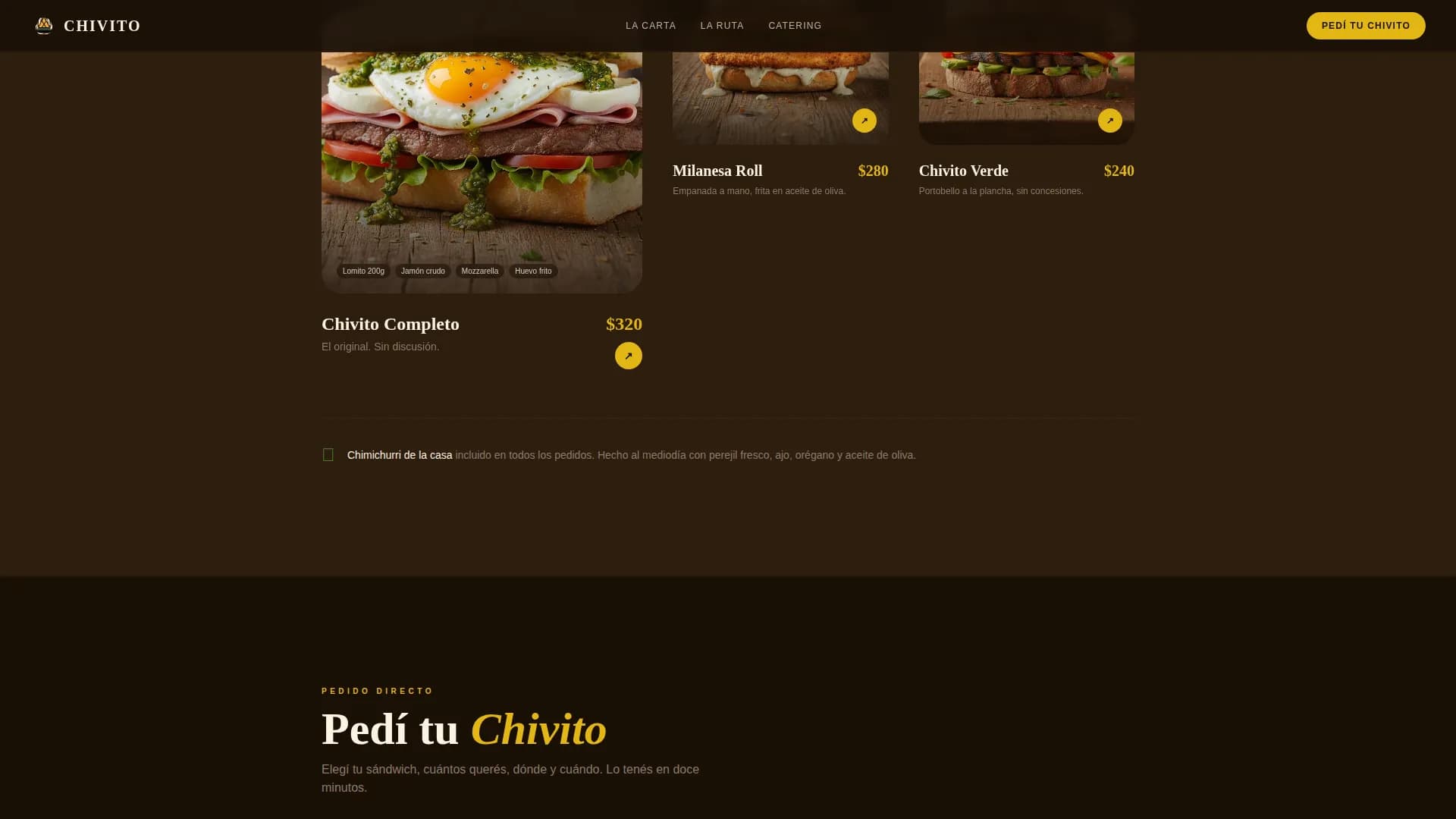 Chivito — Premium Uruguayan Restaurant Landing Page Template