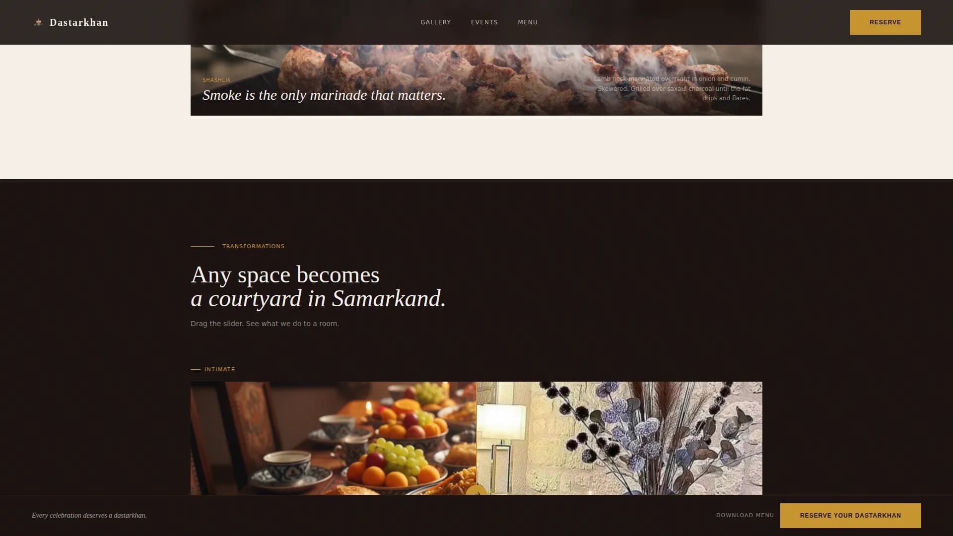 Dastarkhan — Uzbek Catering Registration Landing Page Template