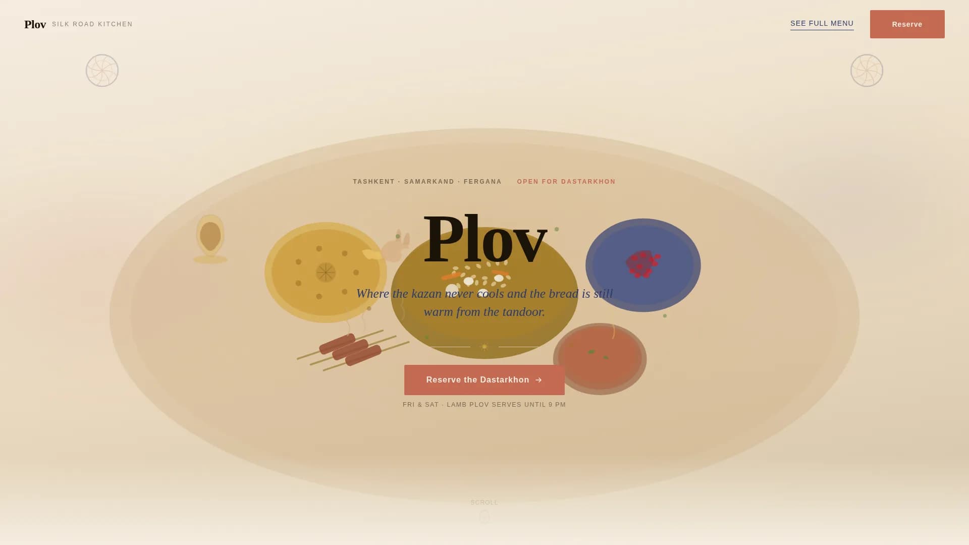 Plov — Elevate Uzbek Cuisine Landing Page Template
