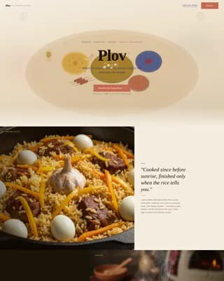 Plov — Elevate Uzbek Cuisine Landing Page Template