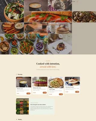 Mesa — Pastoral Neighborhood Vegan Restaurant Landing Page Template