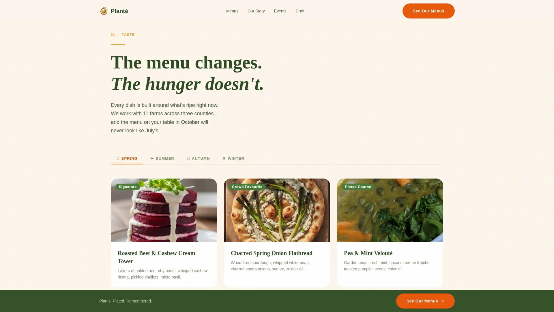 Plant - Organic Vegan Catering Landing Page Template