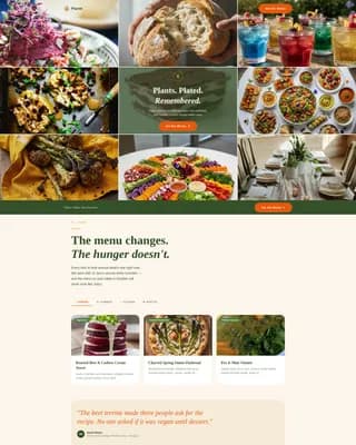 Plant - Organic Vegan Catering Landing Page Template