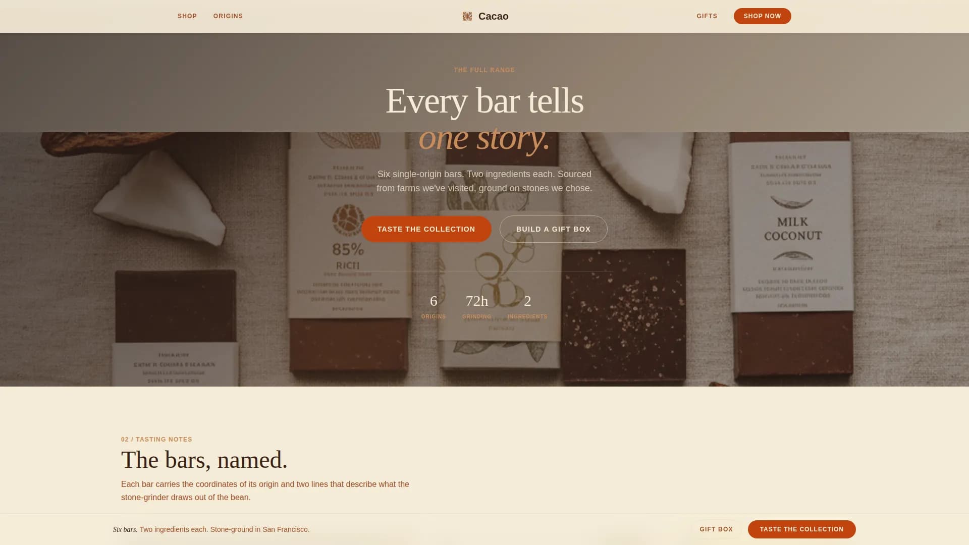 Cacao — Elevate Ethical Chocolate Landing Page Template