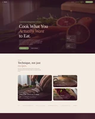 Braise — Master Vegan Culinary Landing Page Template