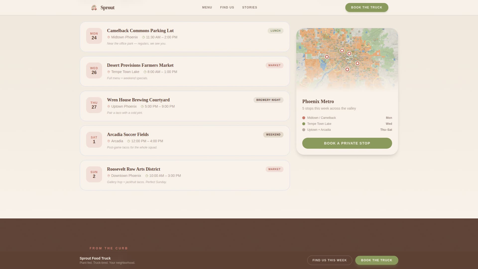 Food Truck & Mobile Kitchen Booking Website Template