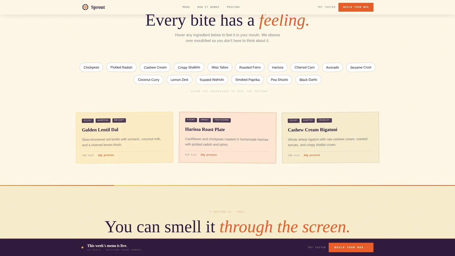 Sprout — Retro Vegan Meals Landing Page Template