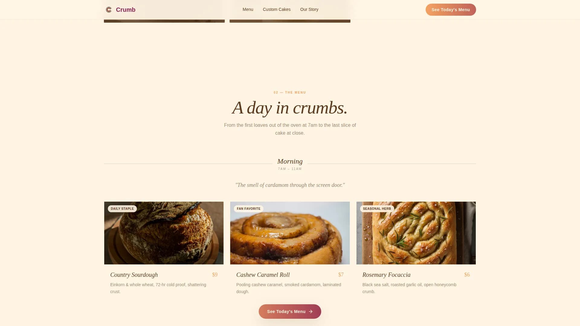 Crumb — Retro Vegan Baking Landing Page Template