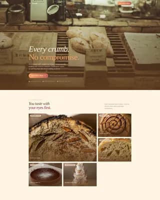 Crumb — Retro Vegan Baking Landing Page Template