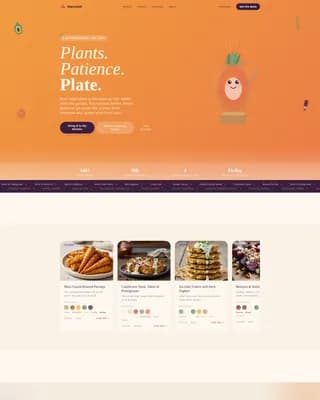 Harvest — Premium Vegetarian Cookbook Landing Page Template