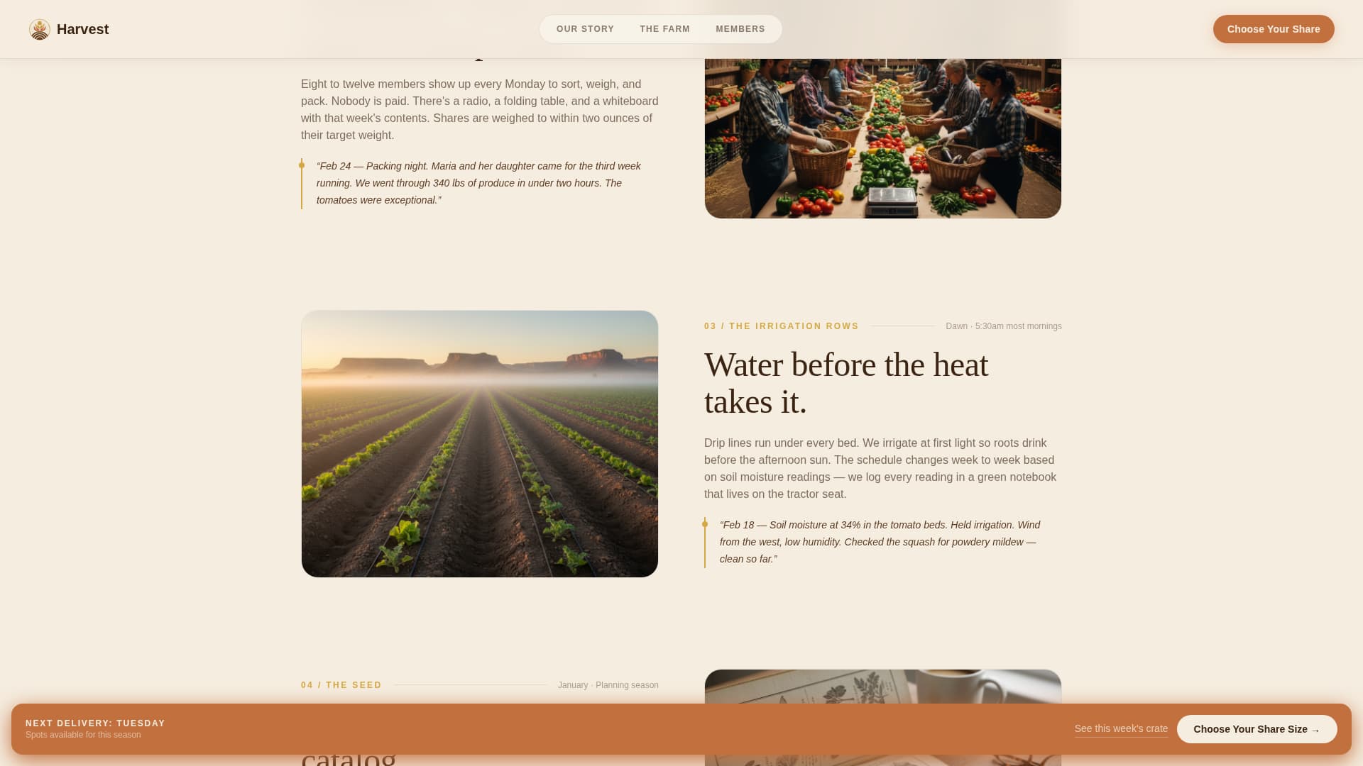Harvest - Seasonal CSA Landing Page Template