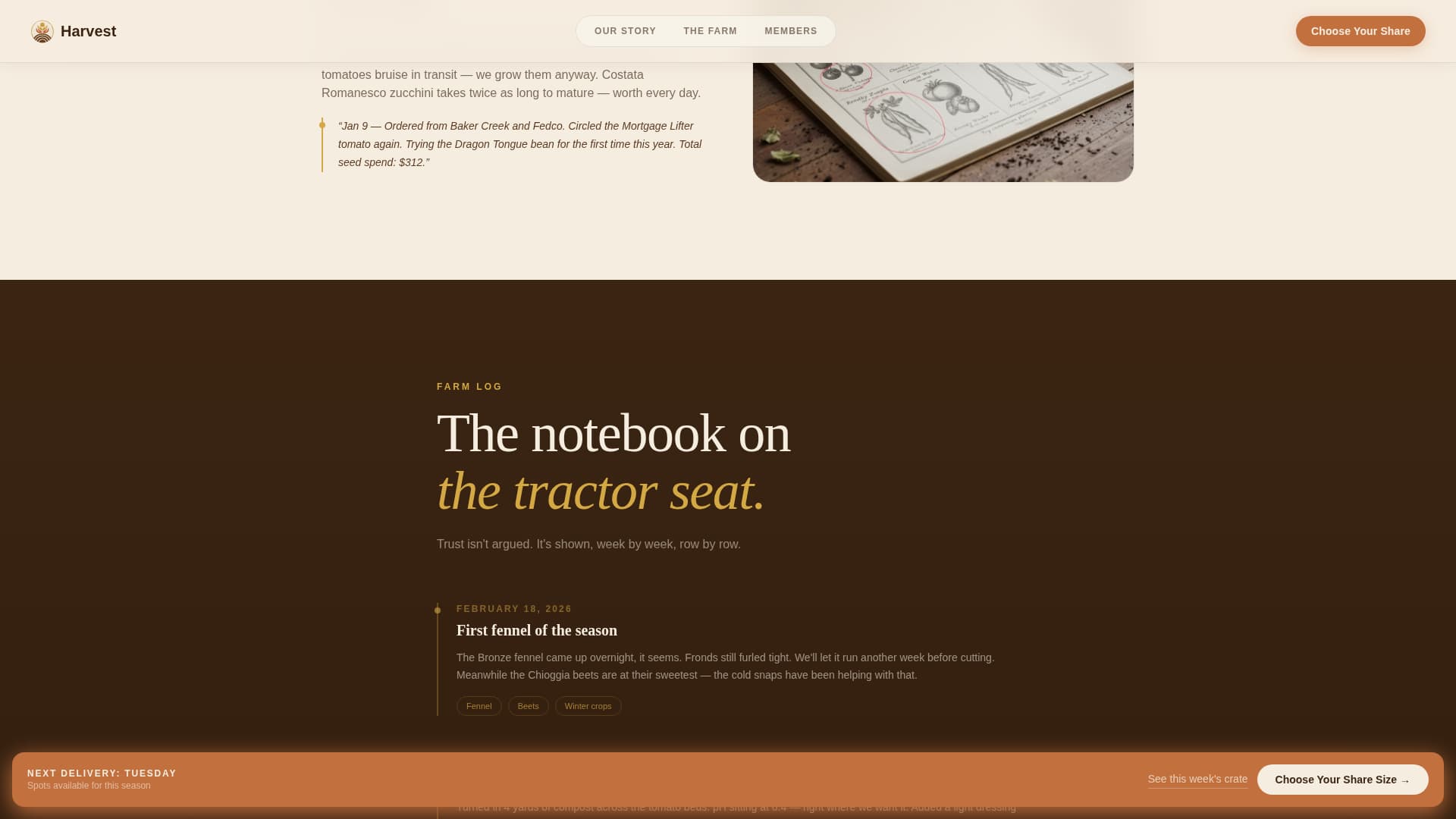Harvest - Seasonal CSA Landing Page Template