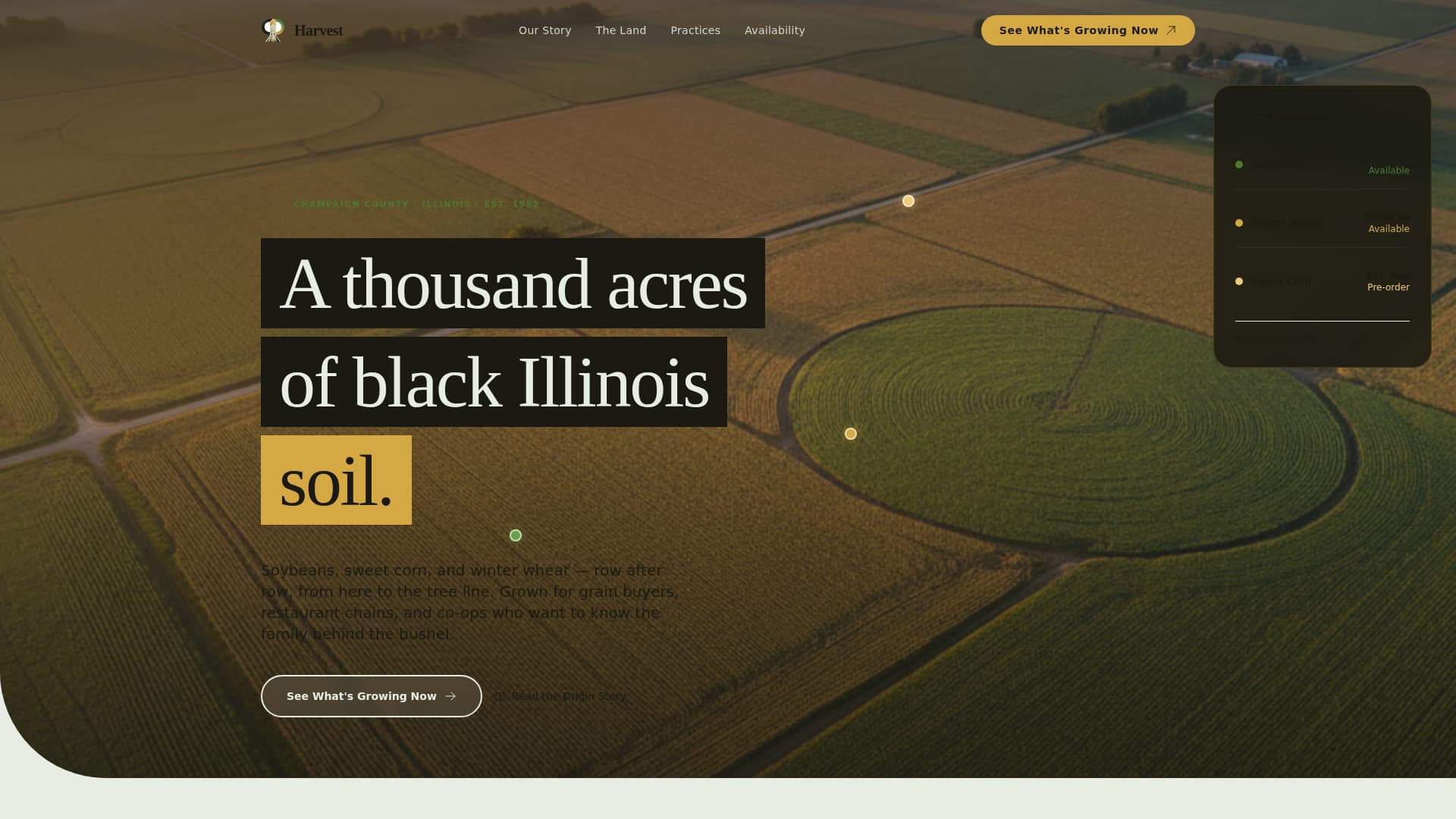 Harvest - Immersive Cropfarm Landing Page Template