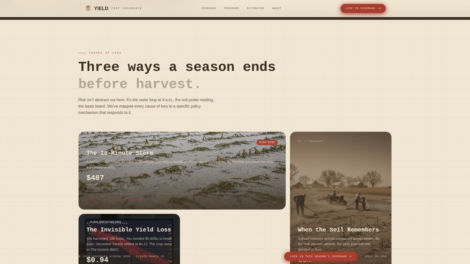 Agricultural Insurance & Finance Pricing Website Template