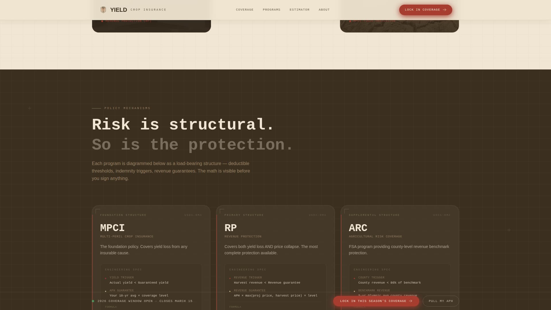 Agricultural Insurance & Finance Pricing Website Template