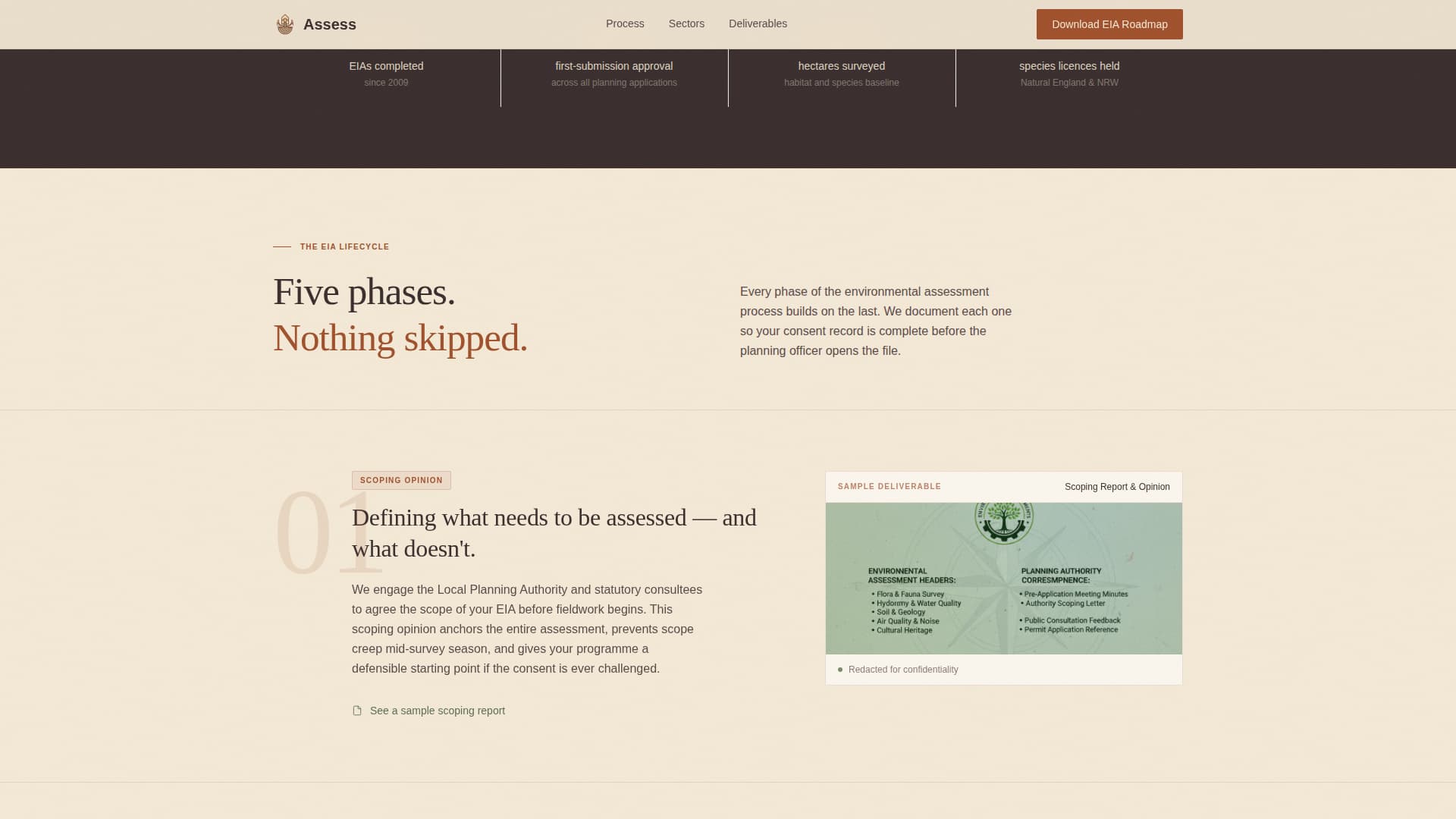 Assess - Authoritative Environmental Landing Page Template
