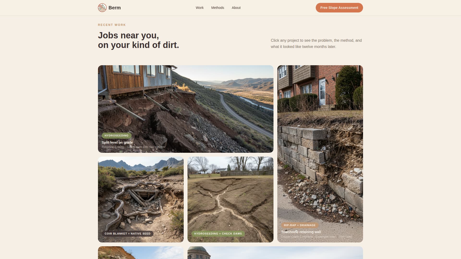 Berm - Trusted Erosioncontrol Landing Page Template