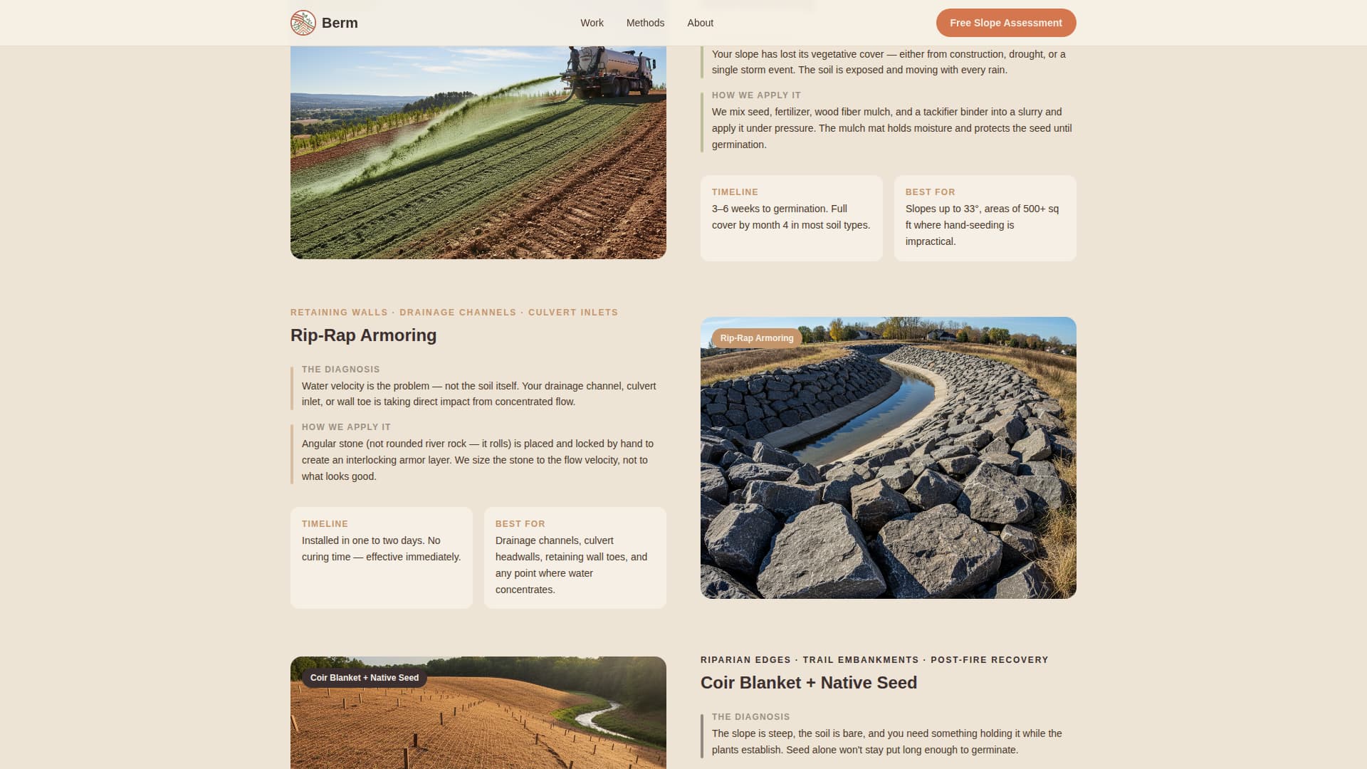 Berm - Trusted Erosioncontrol Landing Page Template